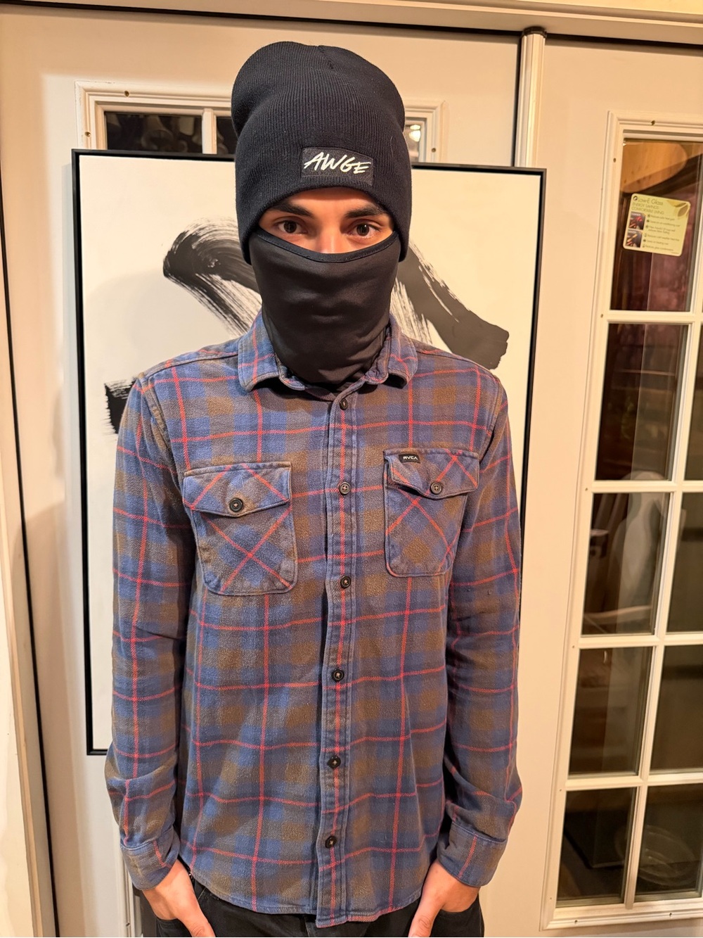 RVCA Blue and Red Plaid Lightweight Shirt Jacket